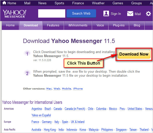yahoo messenger download for windows 7